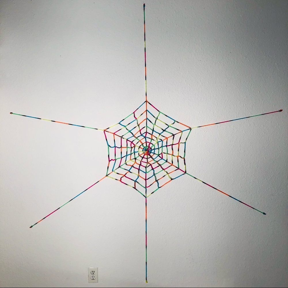 🎉HP🎉Handmade Crochet Rainbow Giant Spiderweb - Picture 8 of 9